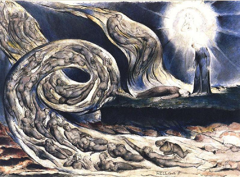 William Blake The Lovers' Whirlwind, Francesca da Rimini and Paolo Malatesta oil painting image